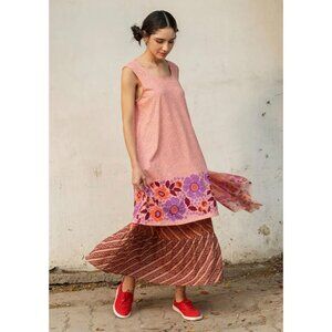 “Kirana” jersey dress in organic cotton pale water lily